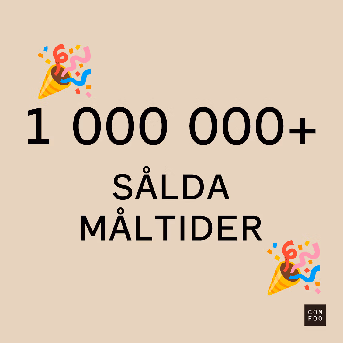 ComFoo har sålt över 1 miljon kompletta måltider